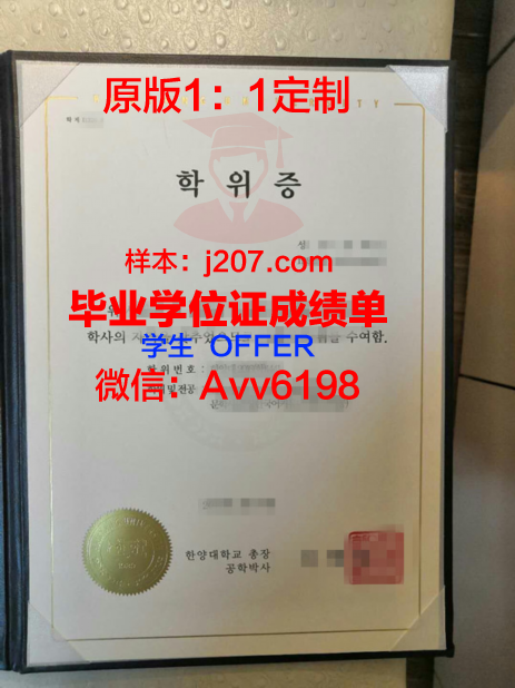 汉阳女子大学证书成绩单