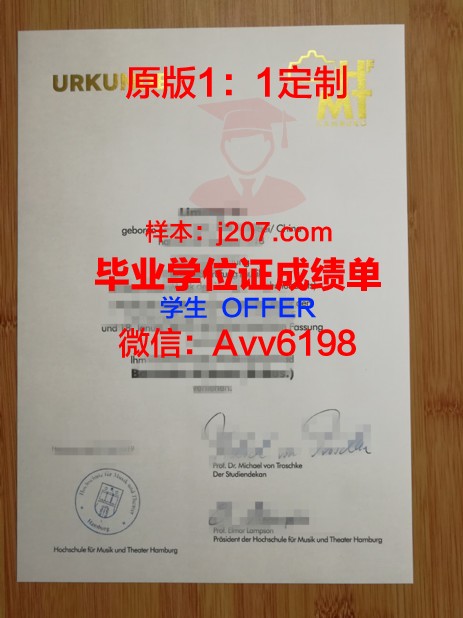 汉堡音乐与戏剧学院本科毕业证(德国汉堡音乐与戏剧学院钢琴系)