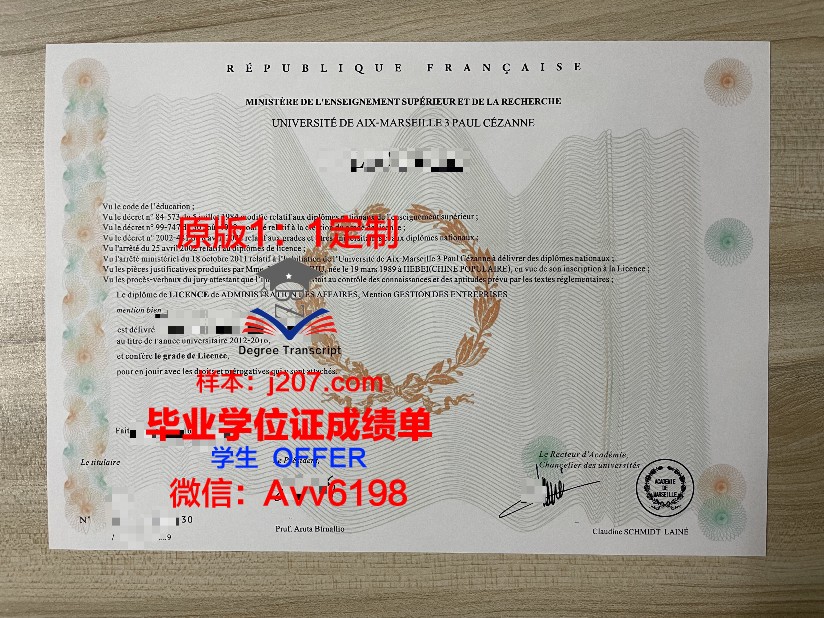 马赛经济管理学院毕业证书(马赛大学法学院)
