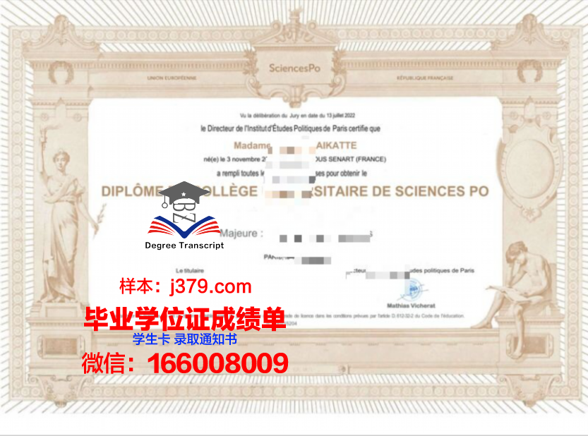 巴黎政治学院毕业学位