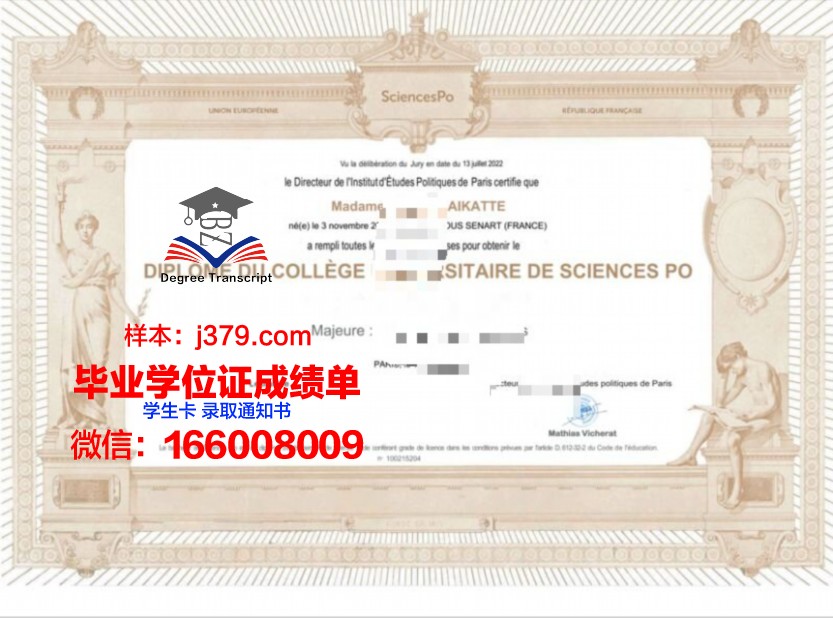 巴黎政治学院毕业学位