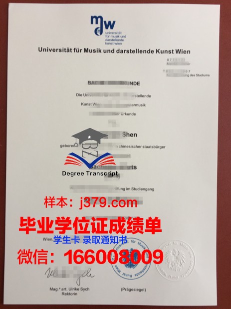 维也纳技术大学毕业证案例(维也纳学院落榜生)