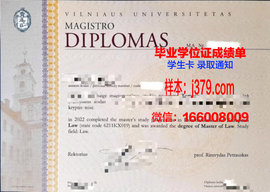维尔纽斯科技大学毕业证成绩单