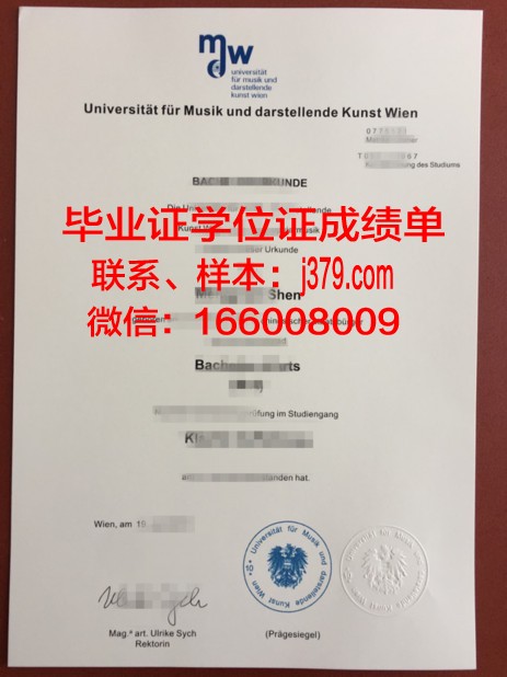 维也纳音乐与表演艺术大学本科毕业证(维也纳音乐和表演艺术大学)