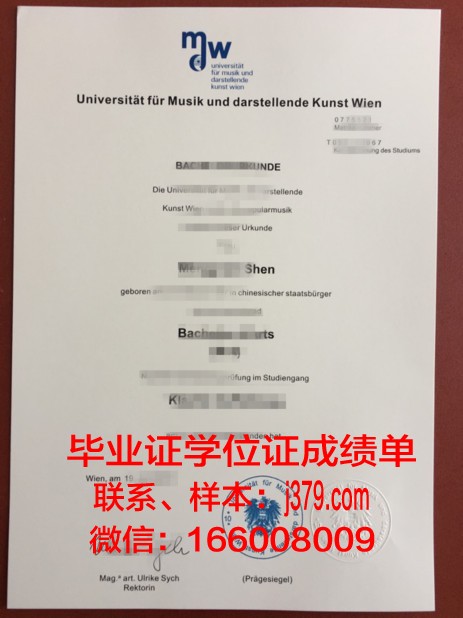 维也纳音乐与艺术市立大学毕业证照片(维也纳音乐学院落榜生)