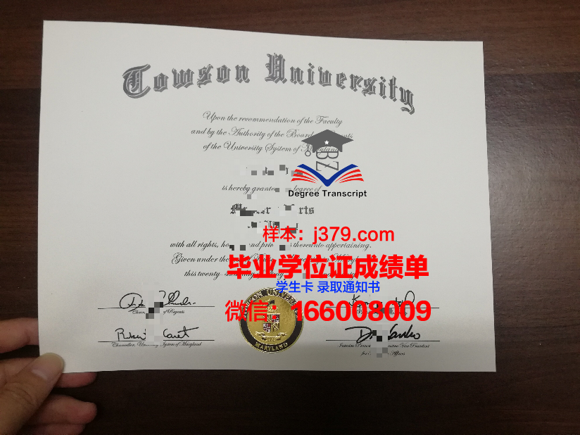 陶森大学毕业证成绩单