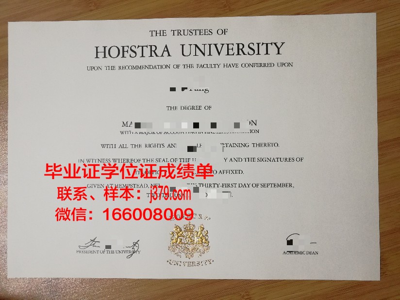 霍夫应用技术大学毕业证样本