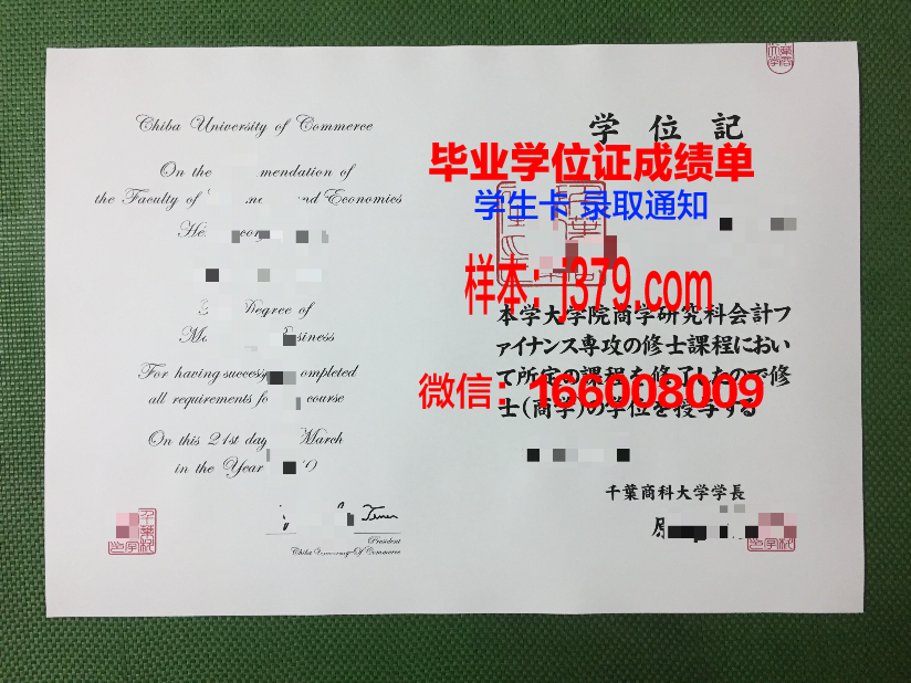 千叶商科大学毕业证模板(千叶科学大学毕业证)
